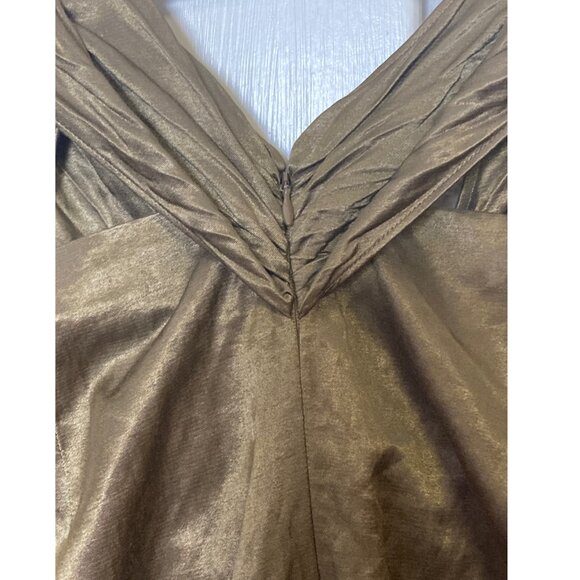 Vince. NWT Metallic Twist Front Midi Dress Gold Size 10, Wedding, Cocktail, NEW - Picture 6 of 10